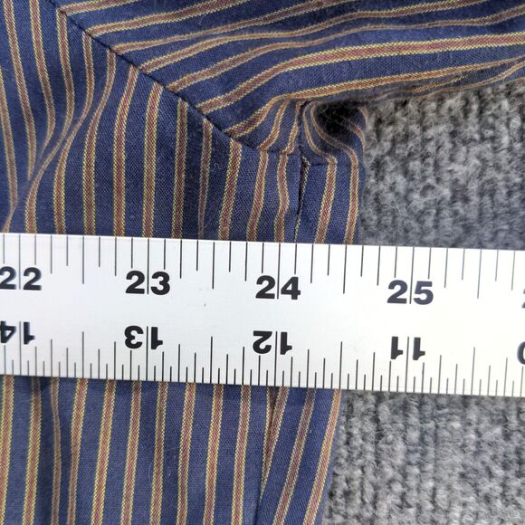 Tem Tex Men's Dress Shirt Multi Striped 18 36 Long Sleeve Pearl Snap Pockets - Picture 12 of 12